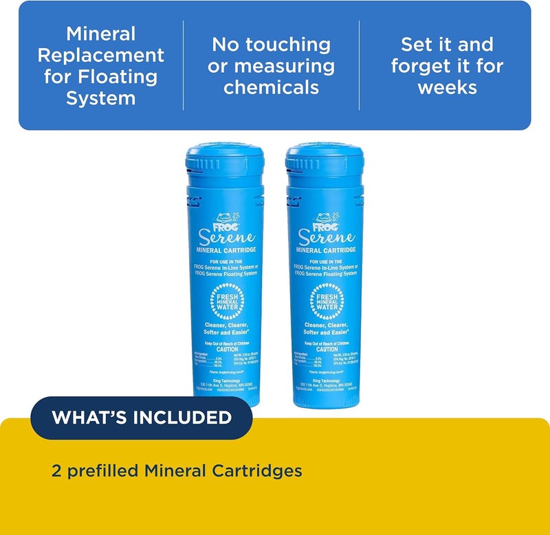Frog Serene Replacement Mineral Cartridges for use with Hot Tub Serene Floating Sanitizing System - Prefilled for Quick & Easy Hot Tub Maintenance - 2 Pack - Image 3